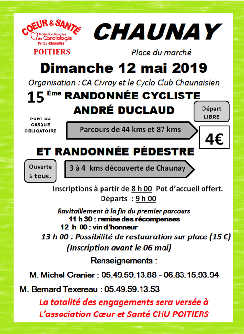 You are currently viewing DIMANCHE 12 MAI RANDONNEE CYCLISTE ANDRE DUCLAUD